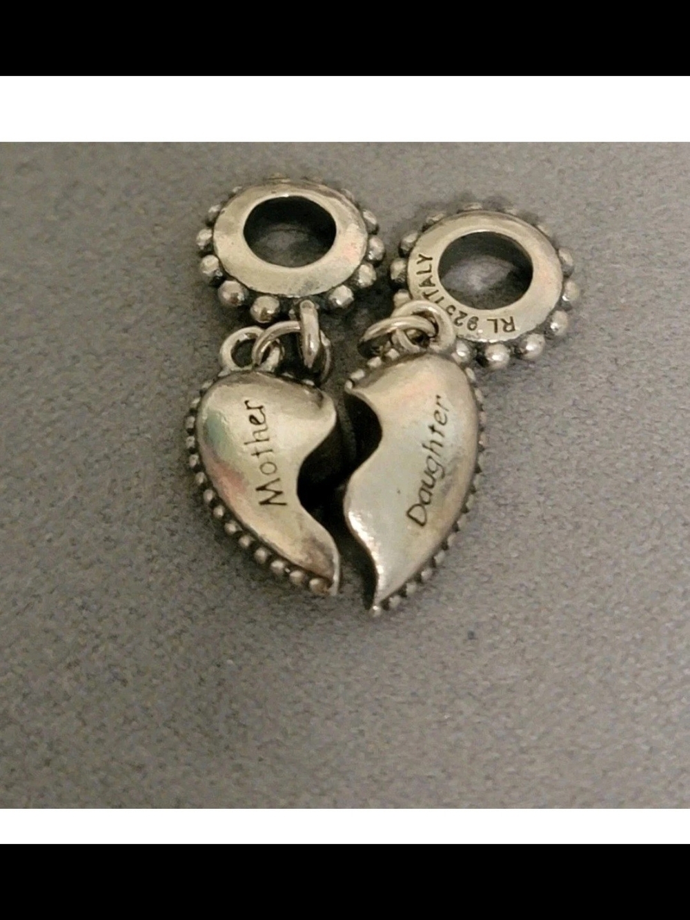 Kay Jewelers Mother & Daughter Split Heart Sterling Charm Pendant